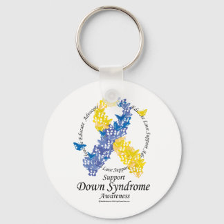 Down Syndrome Ribbon of Butterflies Keychain