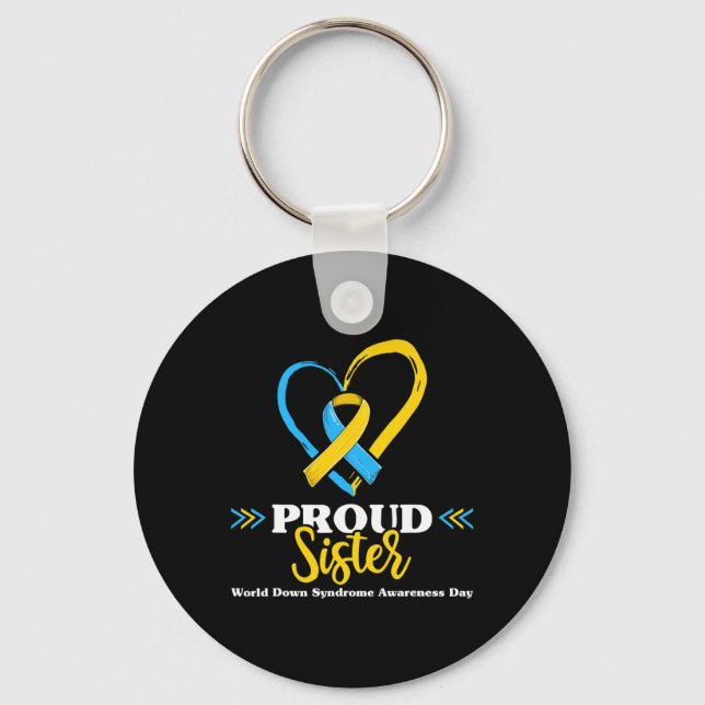 Down Syndrome Sister Awareness 2  Keychain (Front)