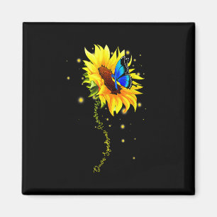 Down Syndrome Sunflower T shirt Gift Yellow Blue R Magnet