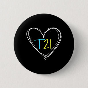 Down Syndrome T21 Awareness  for Women with Hearts 2 Inch Round Button