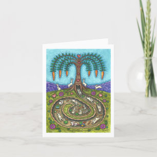 DOWN THE RABBIT HOLE, CARROT WILLOW TREE Fun Blank Card