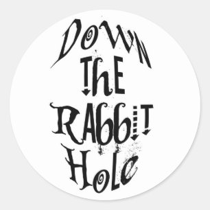 Down the Rabbit Hole Classic Round Sticker