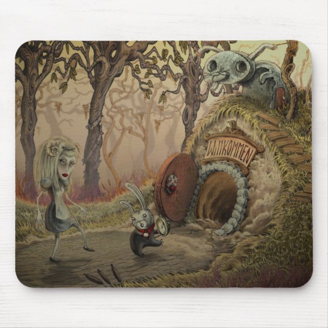 "Down The Rabbit Hole" mousepad (Front)