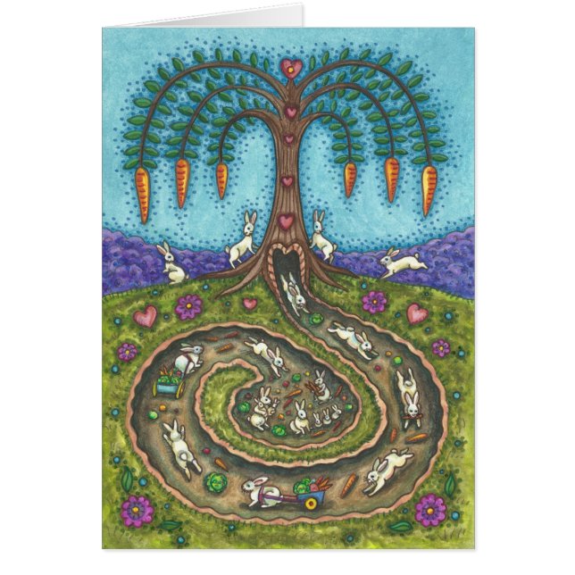 DOWN THE RABBIT HOLE NOTE GREETING CARD Blank (Front)