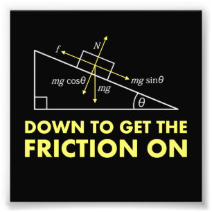 Down to Get the Friction On Physics Diagram Photo Print