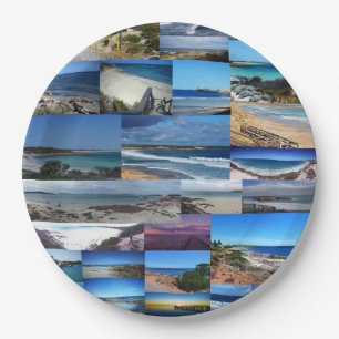Down Under : Australian Beaches Photo Collage, Paper Plate