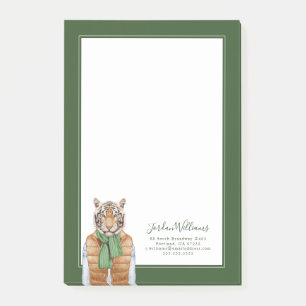 Down Vest Tiger   Add Your Name Post-it Notes