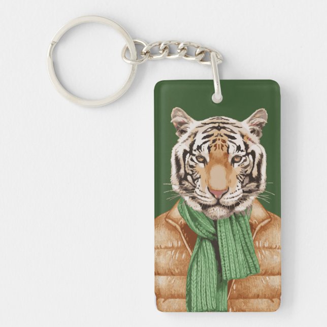 Down Vest Tiger Keychain (Front)