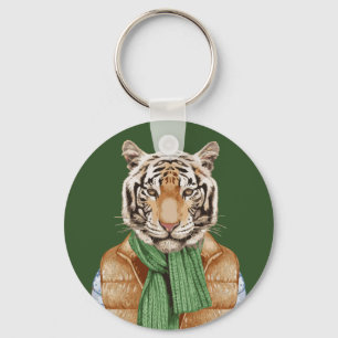 Down Vest Tiger Keychain
