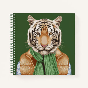 Down Vest Tiger Notebook