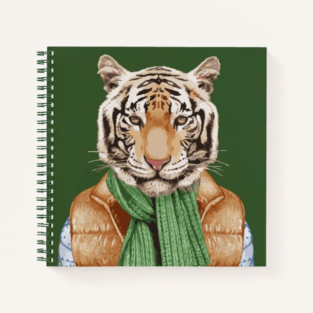 Down Vest Tiger Notebook (Front)