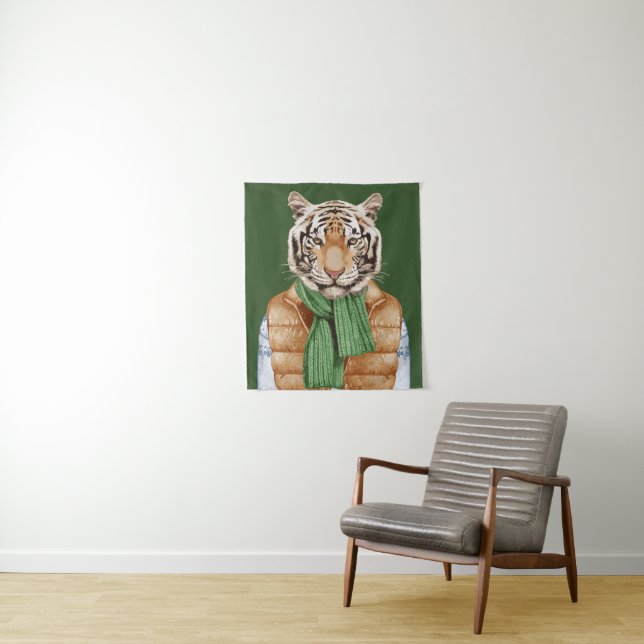 Down Vest Tiger Tapestry (In Situ)