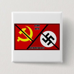 Down With Authoritarians 2 Inch Square Button