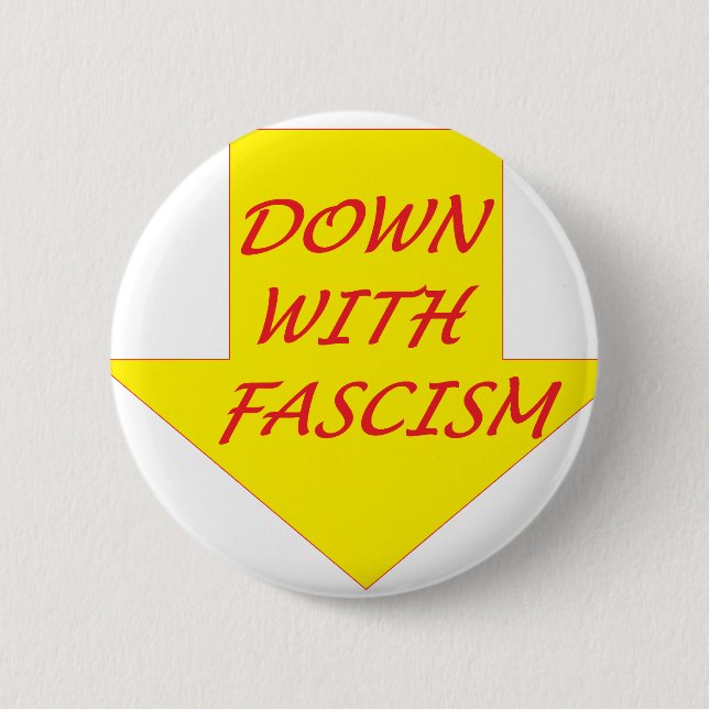 Down with Fascism 2 Inch Round Button (Front)