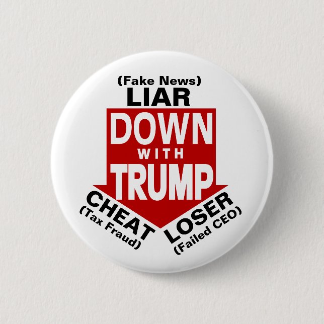 Down with Trump 2 Inch Round Button (Front)