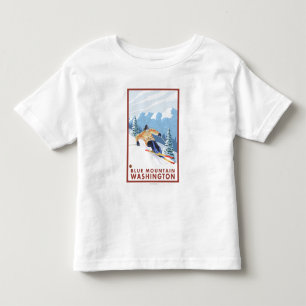 Downhhill Snow Skier - Blue Mountain, Toddler T-shirt
