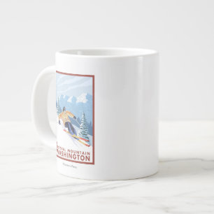 Downhhill Snow Skier - Crystal Mountain, WA Large Coffee Mug