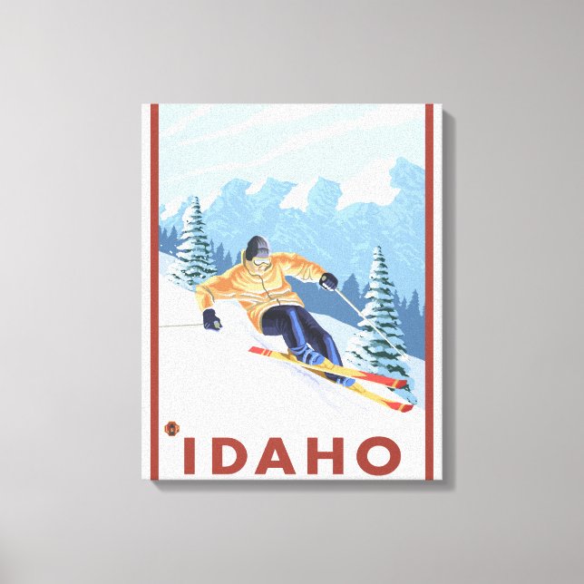 Downhhill Snow Skier - Idaho Canvas Print (Front)