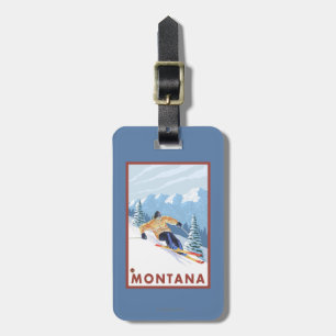 Downhhill Snow Skier - Montana Luggage Tag