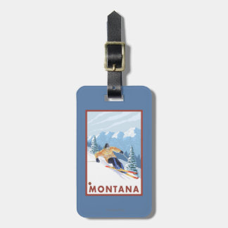 Downhhill Snow Skier - Montana Luggage Tag