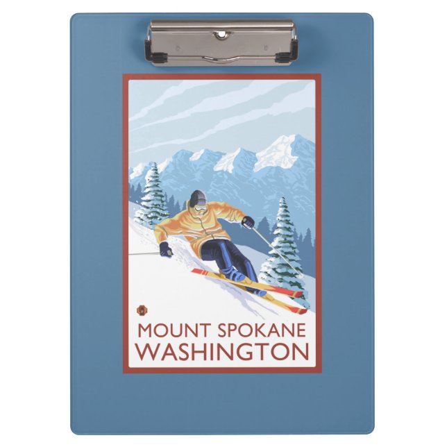 Downhhill Snow Skier - Mount Spokane, Clipboard (Front)