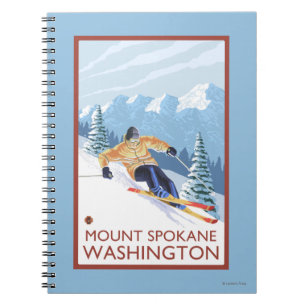 Downhhill Snow Skier - Mount Spokane, Notebook