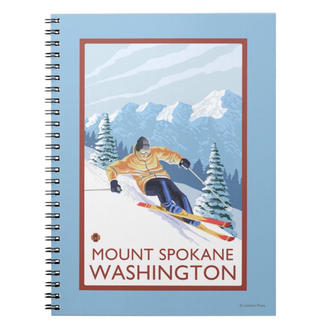 Downhhill Snow Skier - Mount Spokane, Notebook (Front)