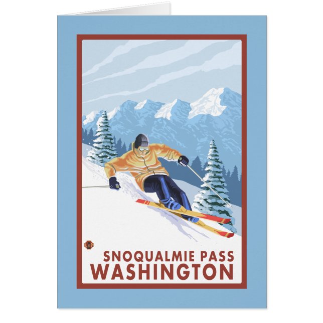 Downhhill Snow Skier - Snoqualmie Pass, WA (Front)