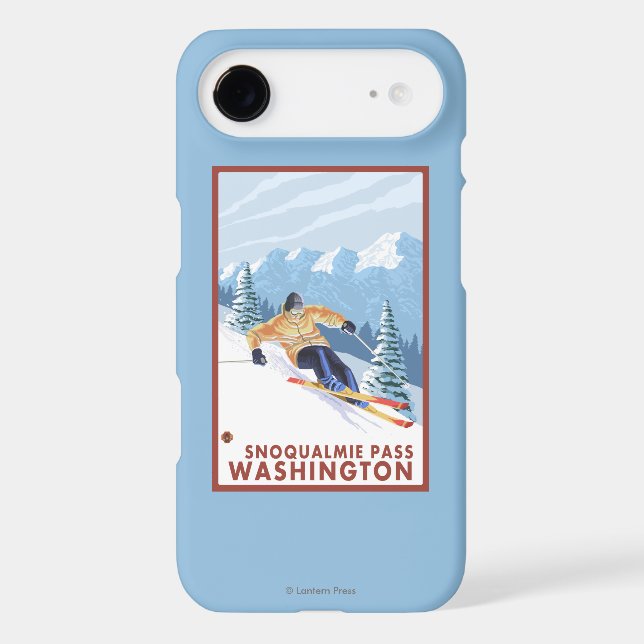 Downhhill Snow Skier - Snoqualmie Pass, WA Case-Mate iPhone Case (Back)