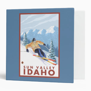 Downhhill Snow Skier - Sun Valley, Idaho Binder