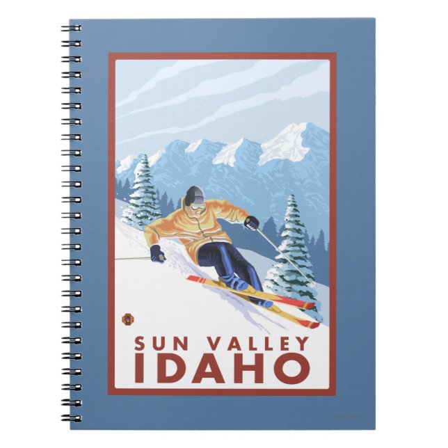Downhhill Snow Skier - Sun Valley, Idaho Notebook (Front)