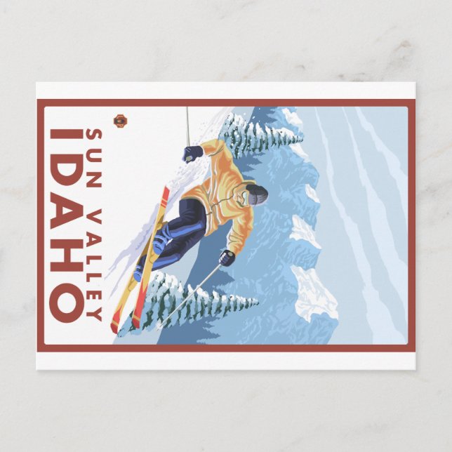 Downhhill Snow Skier - Sun Valley, Idaho Postcard (Front)