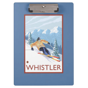 Downhhill Snow Skier - Whistler, BC Canada Clipboard