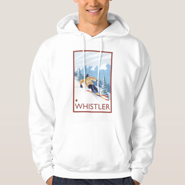Downhhill Snow Skier - Whistler, BC Canada Hoodie (Front)
