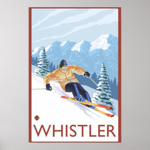 Downhhill Snow Skier - Whistler, BC Canada Poster