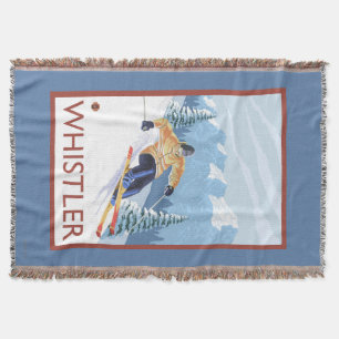 Downhhill Snow Skier - Whistler, BC Canada Throw Blanket