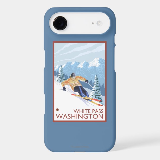 Downhhill Snow Skier - White Pass, Washington Case-Mate iPhone Case (Back)