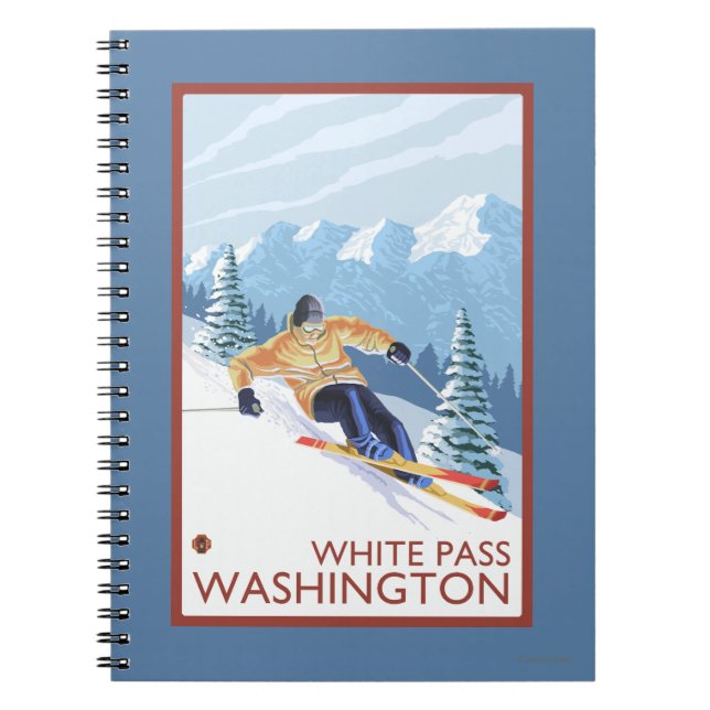 Downhhill Snow Skier - White Pass, Washington Notebook (Front)