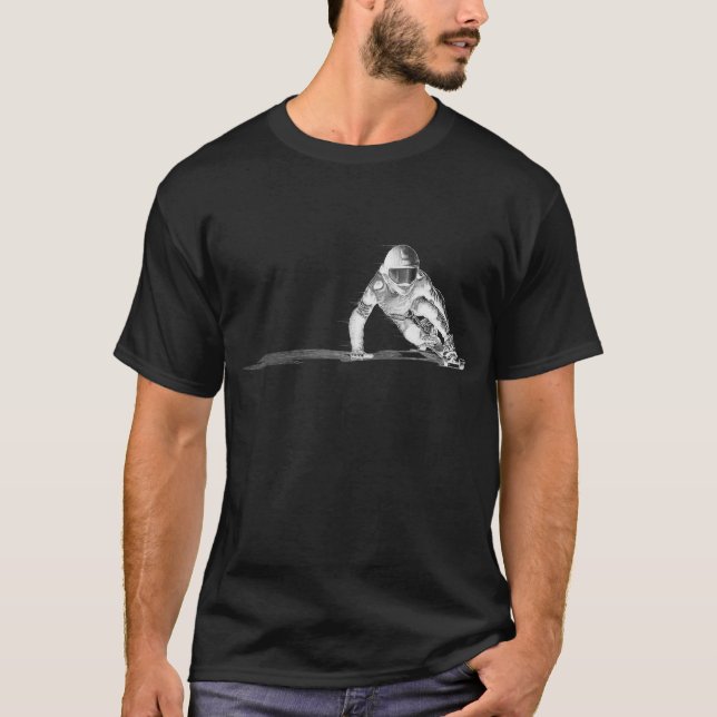 Downhiill drawing dark t-shirt (Front)