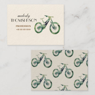 Downhill Bike Offroad Sport Xtreme Watercolor Art Business Card