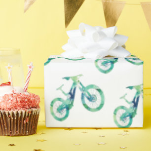 Downhill Bike Offroad Sport Xtreme Watercolor Art Wrapping Paper