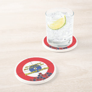 Downhill Curling Fail Sandstone Coaster - (Red)