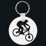 Downhill Keychain<br><div class="desc">Mountain bike style shirt featuring an abstract image of a cyclist on a downhill run.</div>
