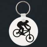 Downhill Keychain<br><div class="desc">Mountain bike style shirt featuring an abstract image of a cyclist on a downhill run.</div>
