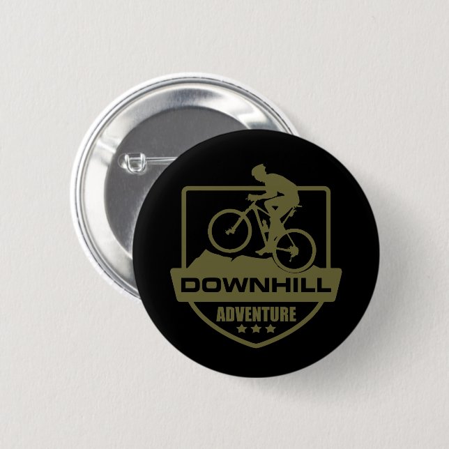 downhill mountain bike adventure 2 inch round button (Front & Back)