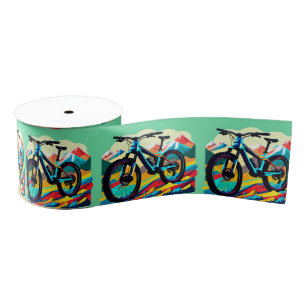 Downhill Mountain bike Bike Art Grosgrain Ribbon