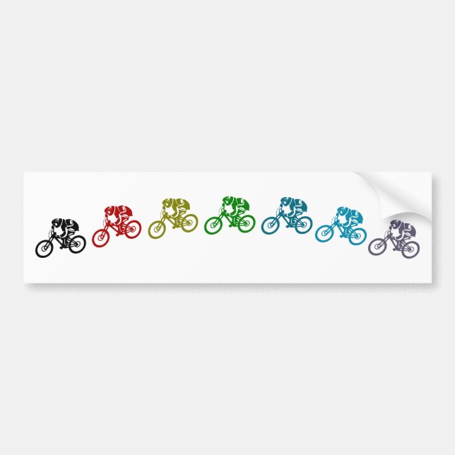 Downhill mountain bike jump bumper sticker (Front)