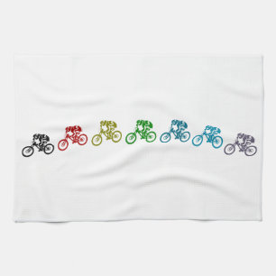 Downhill mountain bike jump kitchen towel