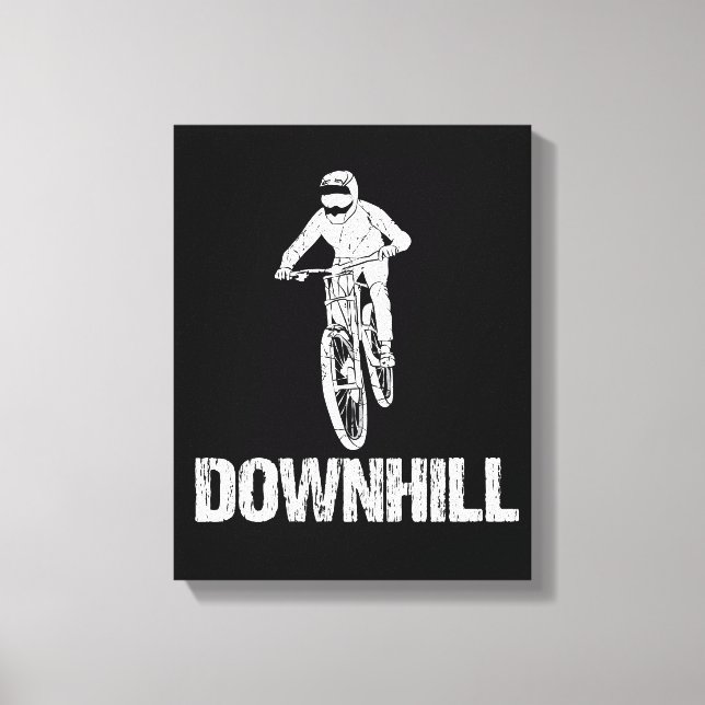 Downhill Mountain Biker Canvas Print (Front)
