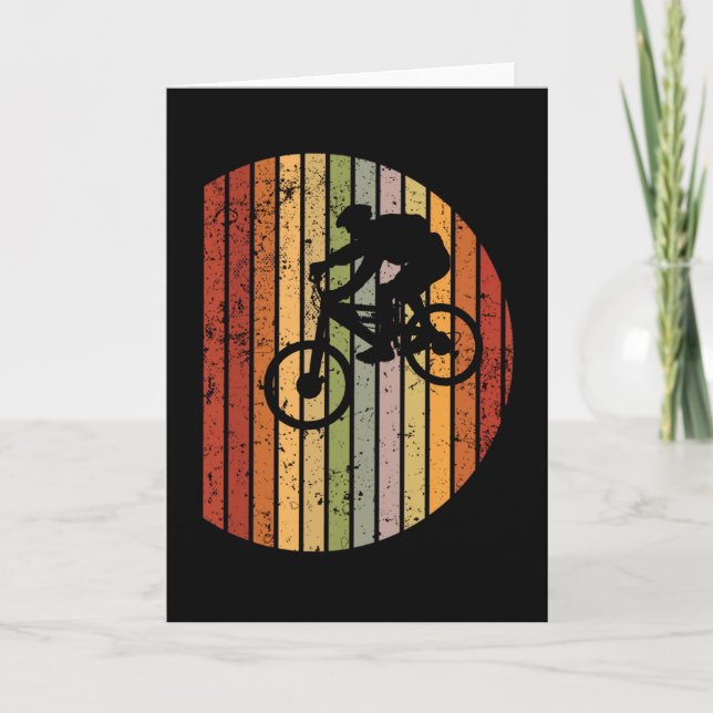 Downhill Mountain Biker MTB Sunset Gift Card (Front)